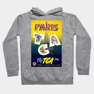 Vintage Travel Poster France Paris Fly TCA Hoodie